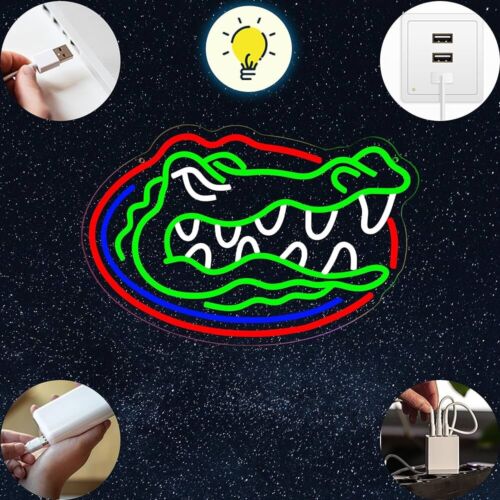 Florida Gators LED Neon Sign For Dorm, Mancave 10.6" x 16.1” Inch