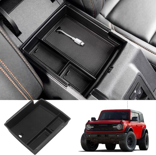 Ford Bronco Car Center Console Armrest Storage Box Organizer Tray 2021-2023