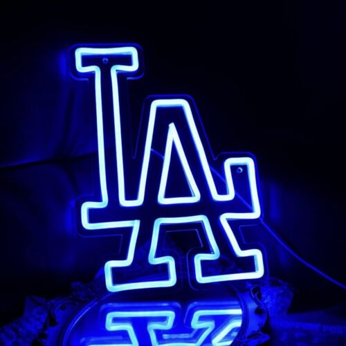 LA Dodgers Baseball LED Neon Sign For Bar, Garage, Mancave 13.7” x 9.8” Inch