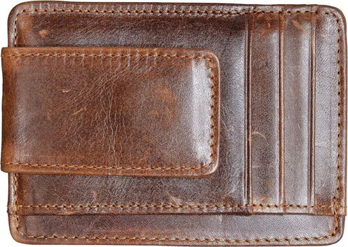 Money Clip RFID Wallet Leather Slim Minimalist