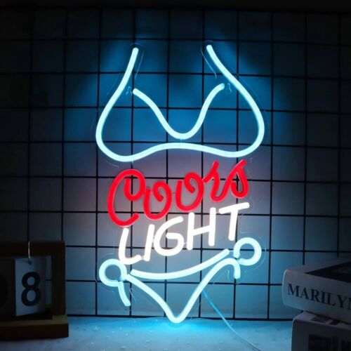 Coors Light Bikini LED Neon Sign Bar, Porch, Garage, Mancave 16.1”x 9.8” Inch