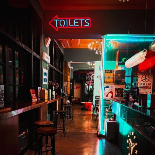 Toilets Arrow LED Neon Sign For Business, Bar, Restaurant, Store - 7”x 17” Inch