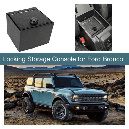 Ford Bronco Center Console Box Safe/Vault, Digit Lock Steel For 21, 22, 23