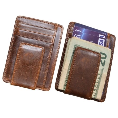 Money Clip RFID Wallet Leather Slim Minimalist