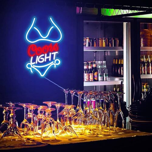 Coors Light Bikini LED Neon Sign Bar, Porch, Garage, Mancave 16.1”x 9.8” Inch