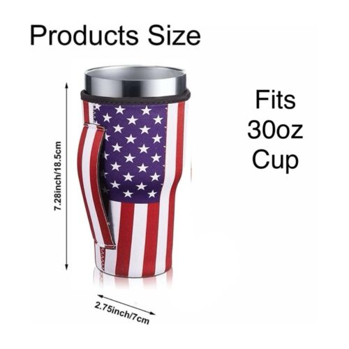 Tumbler Koozie Sleeve American Flag Fits 30oz Tumbler
