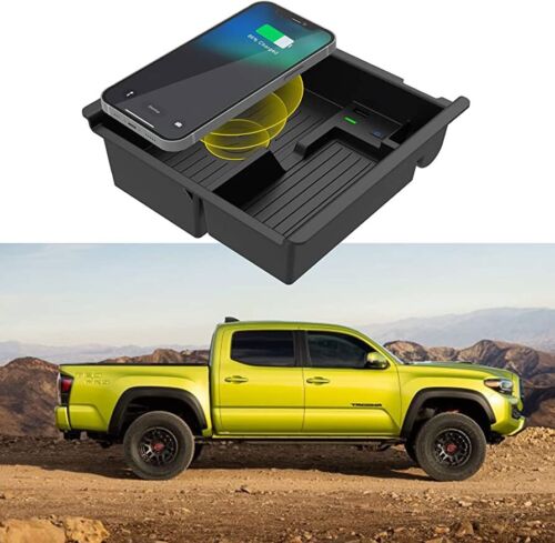 Car Qi Wireless Charger For Toyota Tacoma 2016-2023 Center Console Organizer