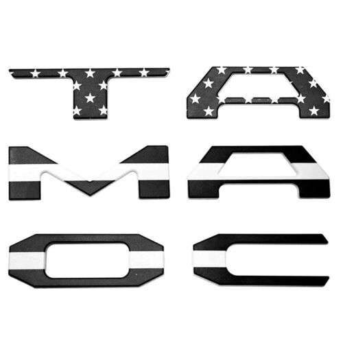 Raised Tailgate Insert Letters Fit for 2016-2023 Toyota Tacoma Black US Flag