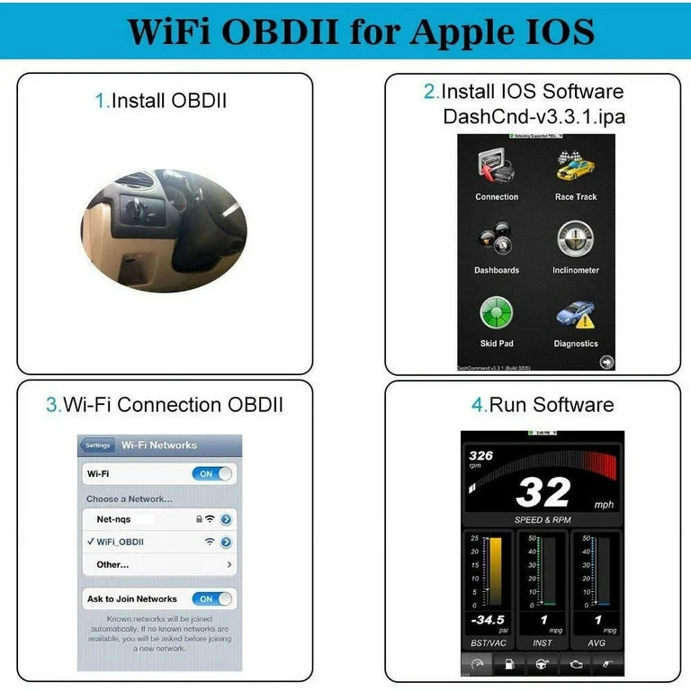 ELM327 WIFI & Bluetooth Car Diagnostic Fault Code Scanner  iOS, Android
