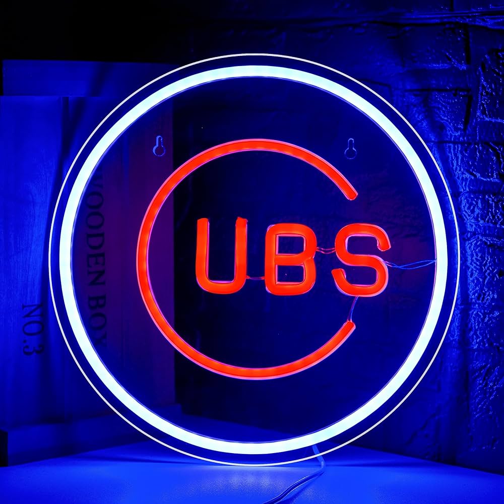 Chicago Cubs LED Neon Sign For Bar, Garage , Mancave 12” x 12” Inch