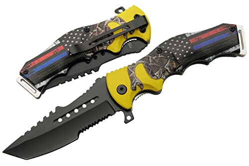 8.5” First Responders Folding Knife – Assisted Open Tanto-Point EDC Utility Knife