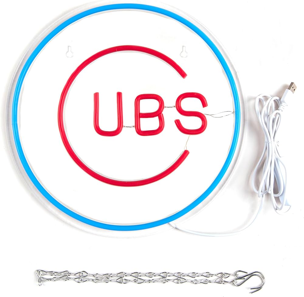 Chicago Cubs LED Neon Sign For Bar, Garage , Mancave 12” x 12” Inch