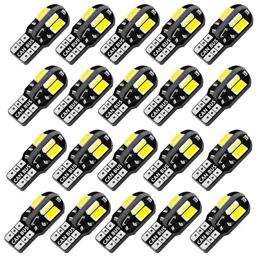 20 Pack Bright LED Bulb Size T10, 194, 168, W5W