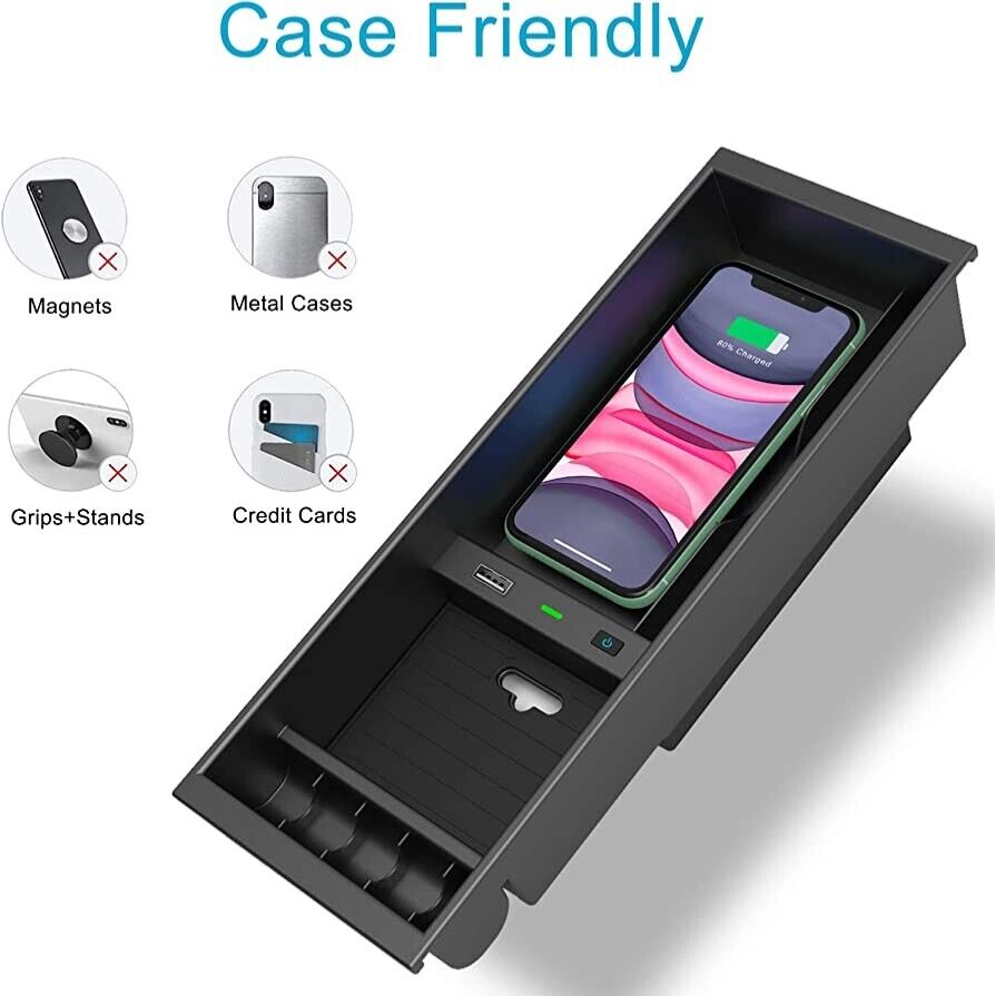 Wireless Charging Console Tray for Ford F-150, F-250, F-350, Expedition