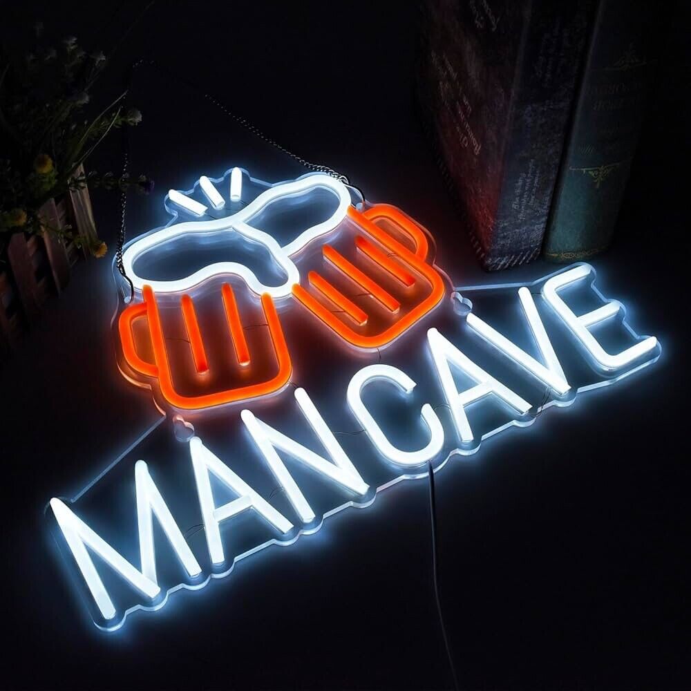 Man-Cave LED Neon Sign for Man-Cave, Bar, Garage, Home 11” x 16” inch