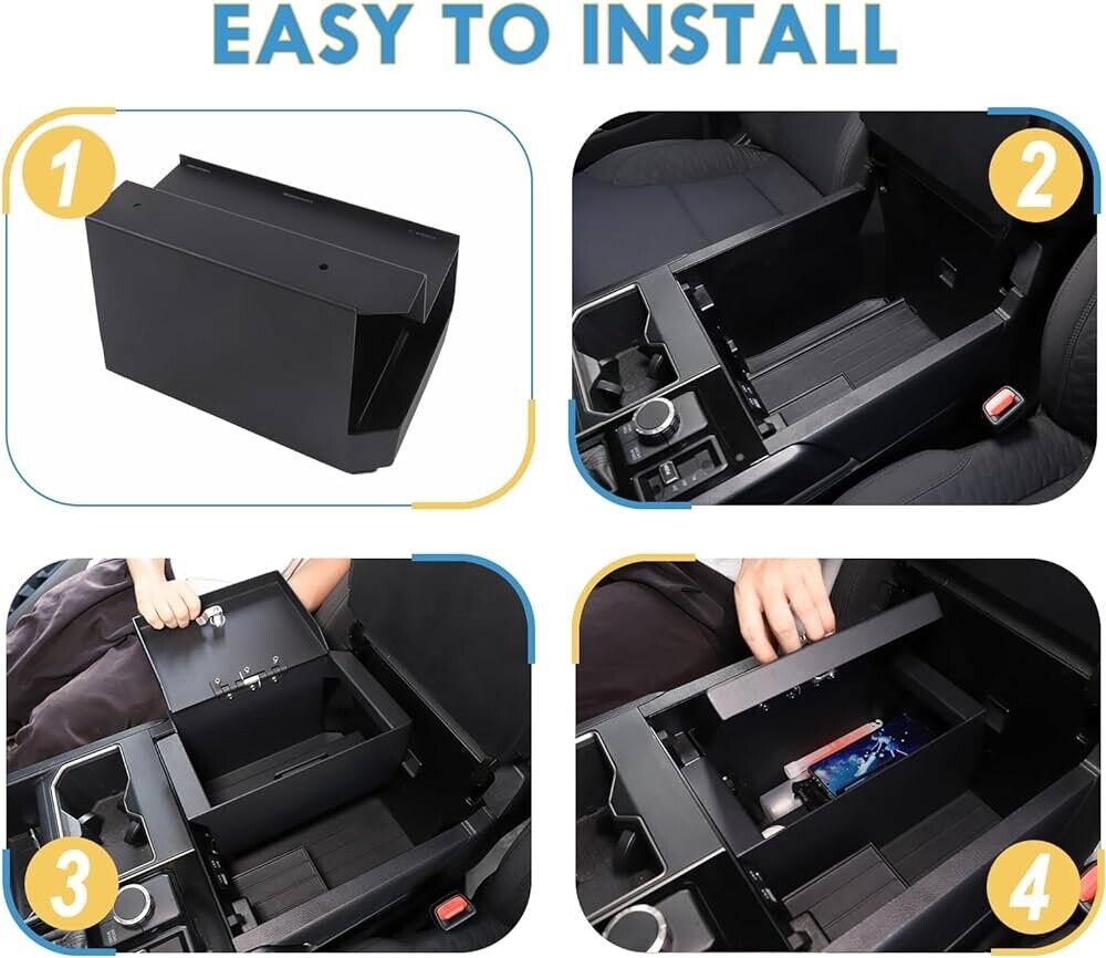 Console Safe with 3 Digit Combo Compatible with Toyota Tundra 2022-2024