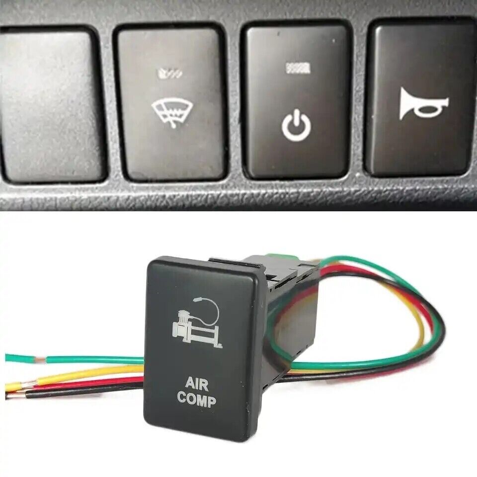 Air Compressor LED Push Button Switch with Connector Wire Backlit On/Off