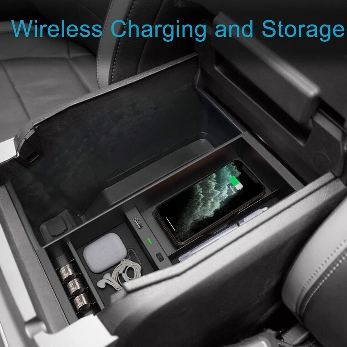 Wireless Charging Console Tray for Ford F-150, F-250, F-350, Expedition