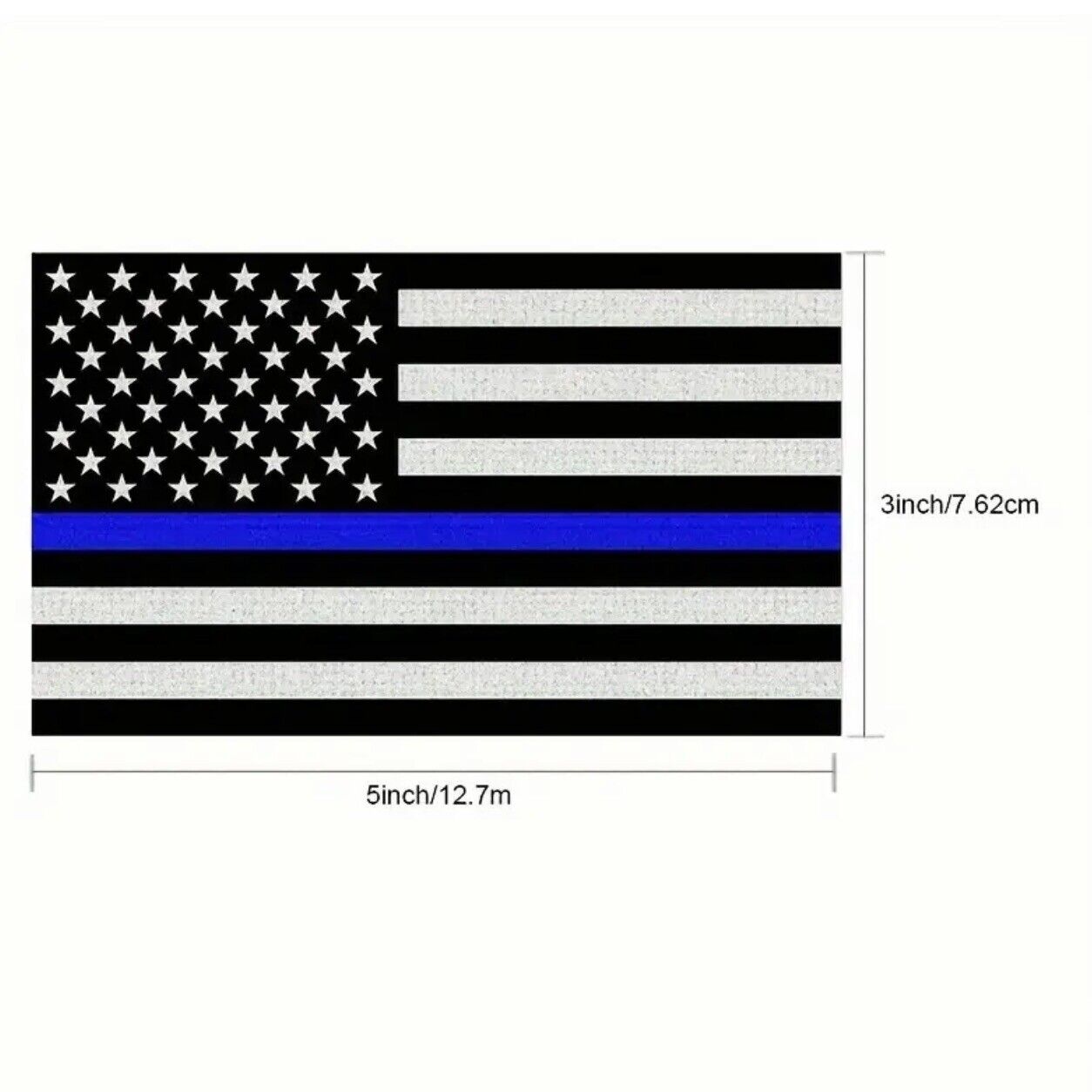 American Flag Thin Blue Line Police Support Reflective Vinyl Stickers 3X5