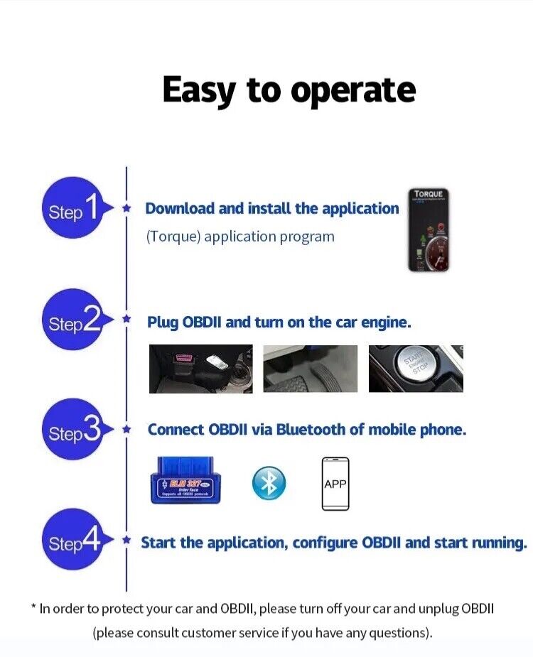 ELM327 OBD2 Code Reader BT Interface Adapter Diagnostic Scanner (For Android)