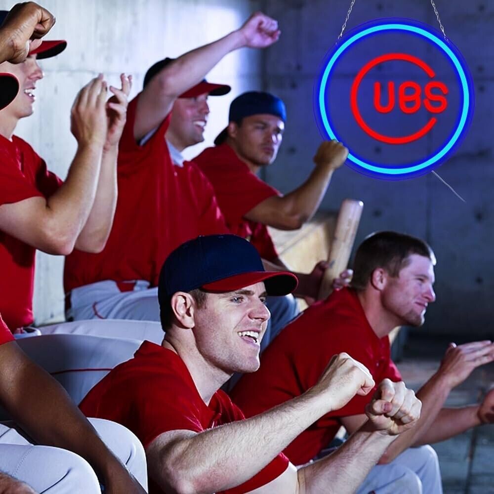 Chicago Cubs LED Neon Sign For Bar, Garage , Mancave 12” x 12” Inch
