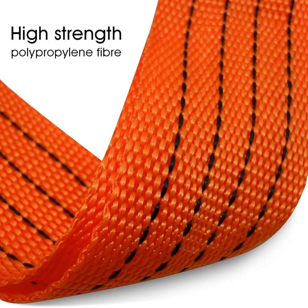 Tow Strap with Hooks 2In X20Ft Recovery Strap 10,000LB Break Strength