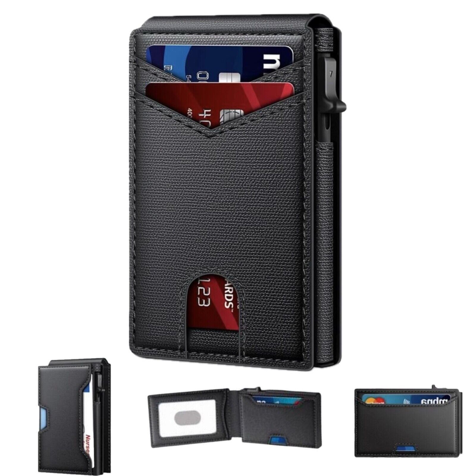 Men's Slim Wallet  Pop Up Card,  RFID Blocking, Bi Fold