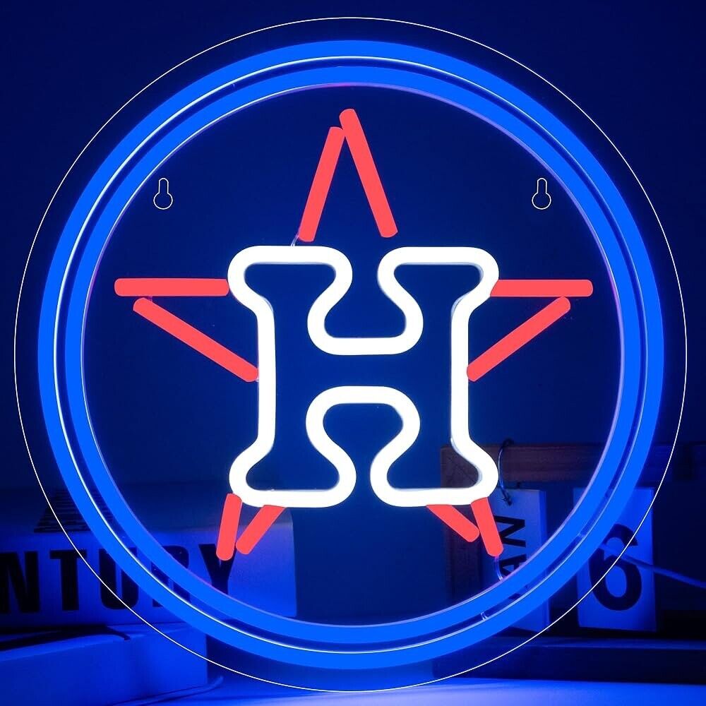 Houston Baseball Neon Sign LED For Bar, Garage , Man-cave 13.38” x 13.38” inch
