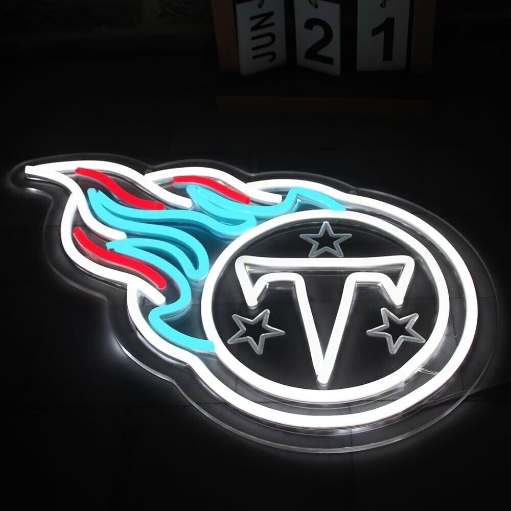 Titan Football LED Neon Sign For Bar, Garage , Mancave 15.7” x 11.6” Inches