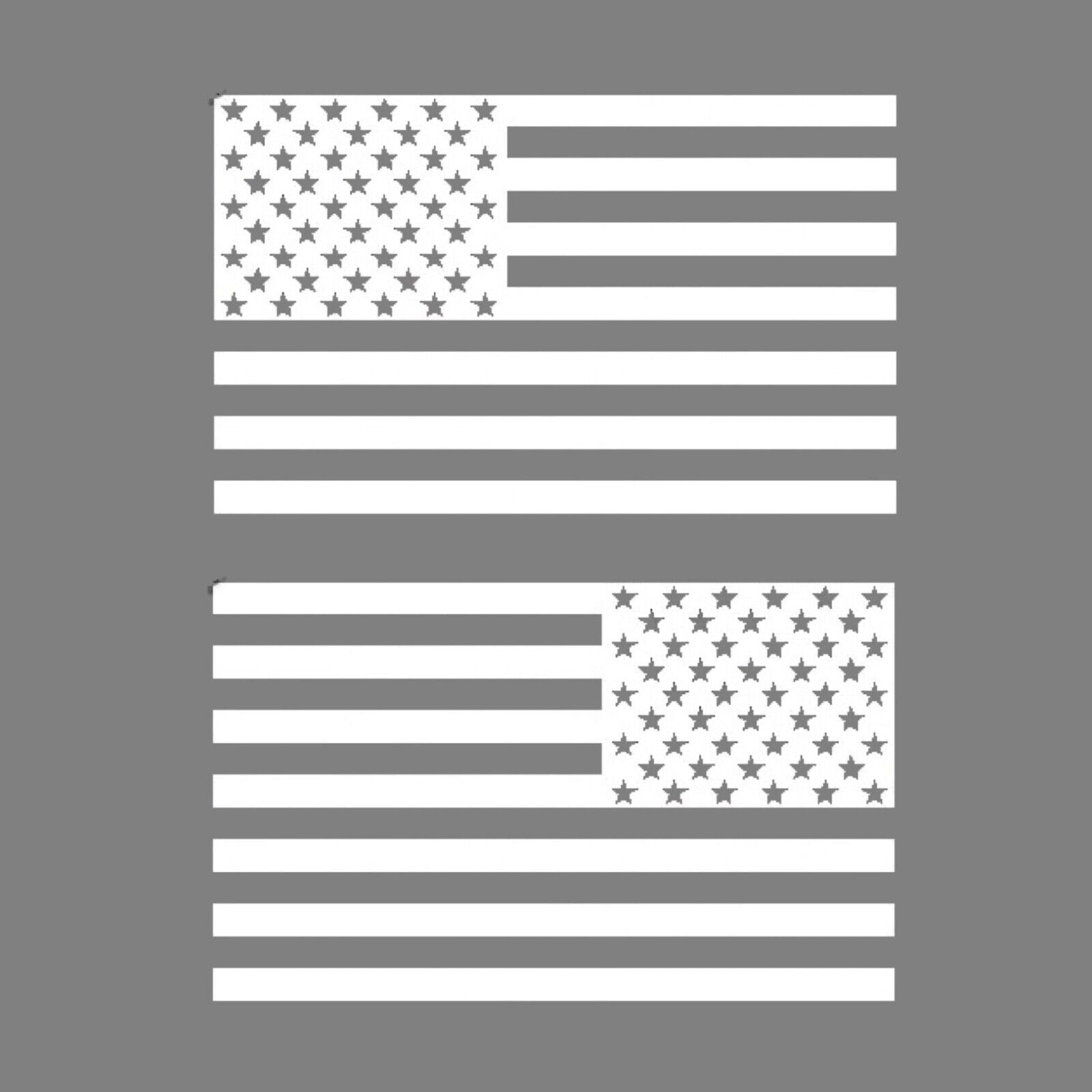 Pair (2) 3x5 Matte Black American Flag Die Cut Vinyl Decal Stickers for Trucks