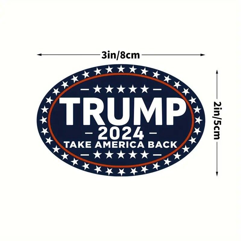 Trump 2024 Sticker, 10Pcs for Car, Motorcycles, Helmets, Laptop, Window, 2x3 in