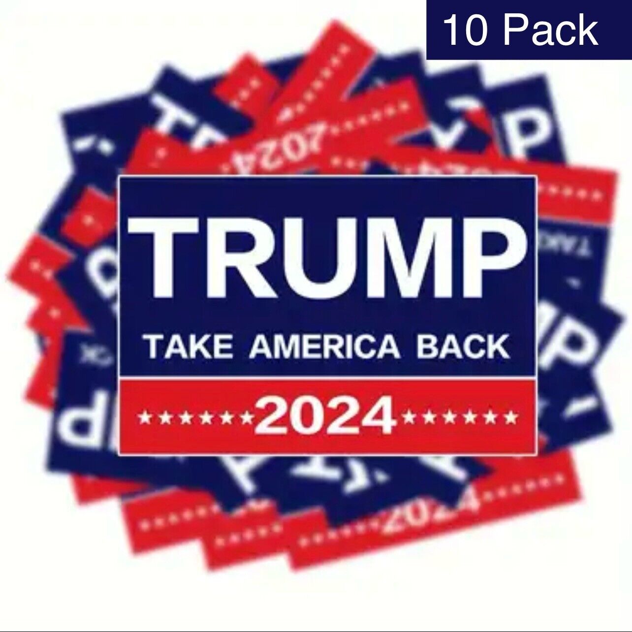 Trump 2024 Sticker, 10Pcs for Car, Motorcycles, Helmets, Laptop, Window, 2x3 in