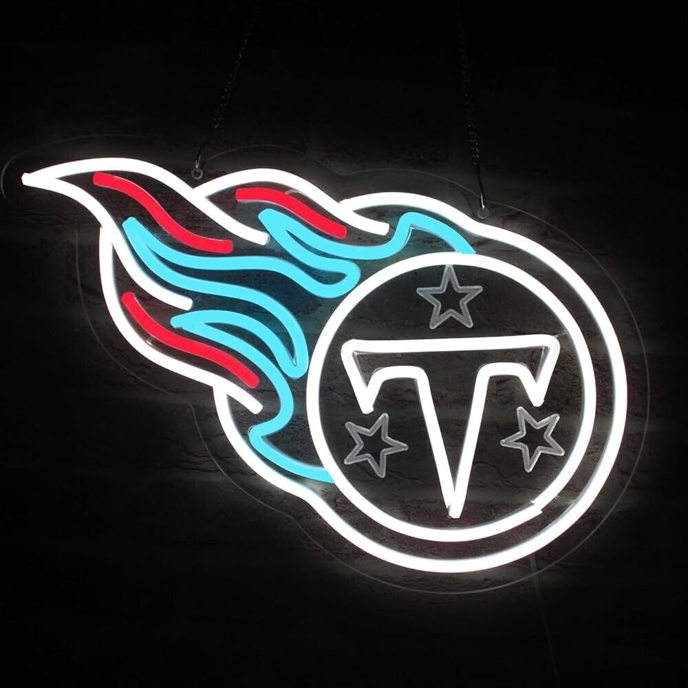 Titan Football LED Neon Sign For Bar, Garage , Mancave 15.7” x 11.6” Inches