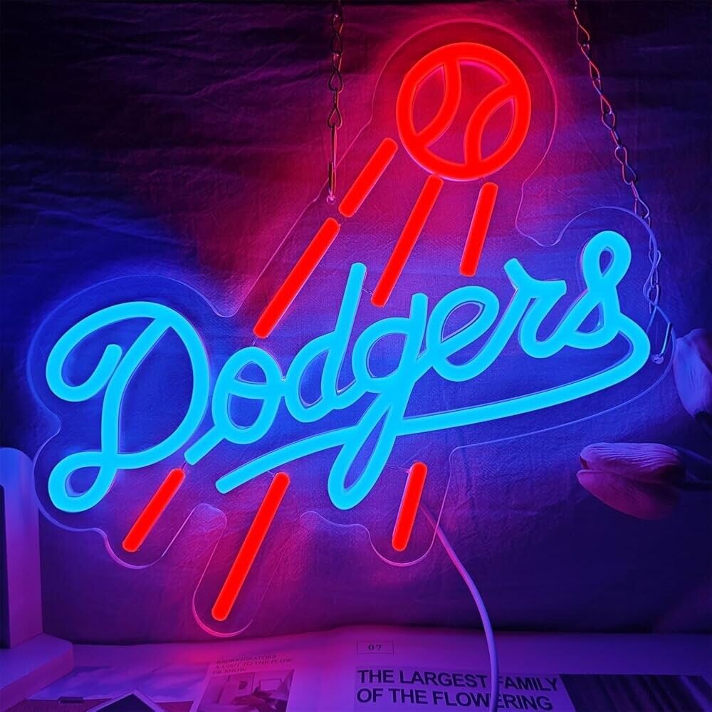 Dodgers Baseball Neon Sign LED For Bar, Garage , Man-cave 13.3” x 11.6” inch