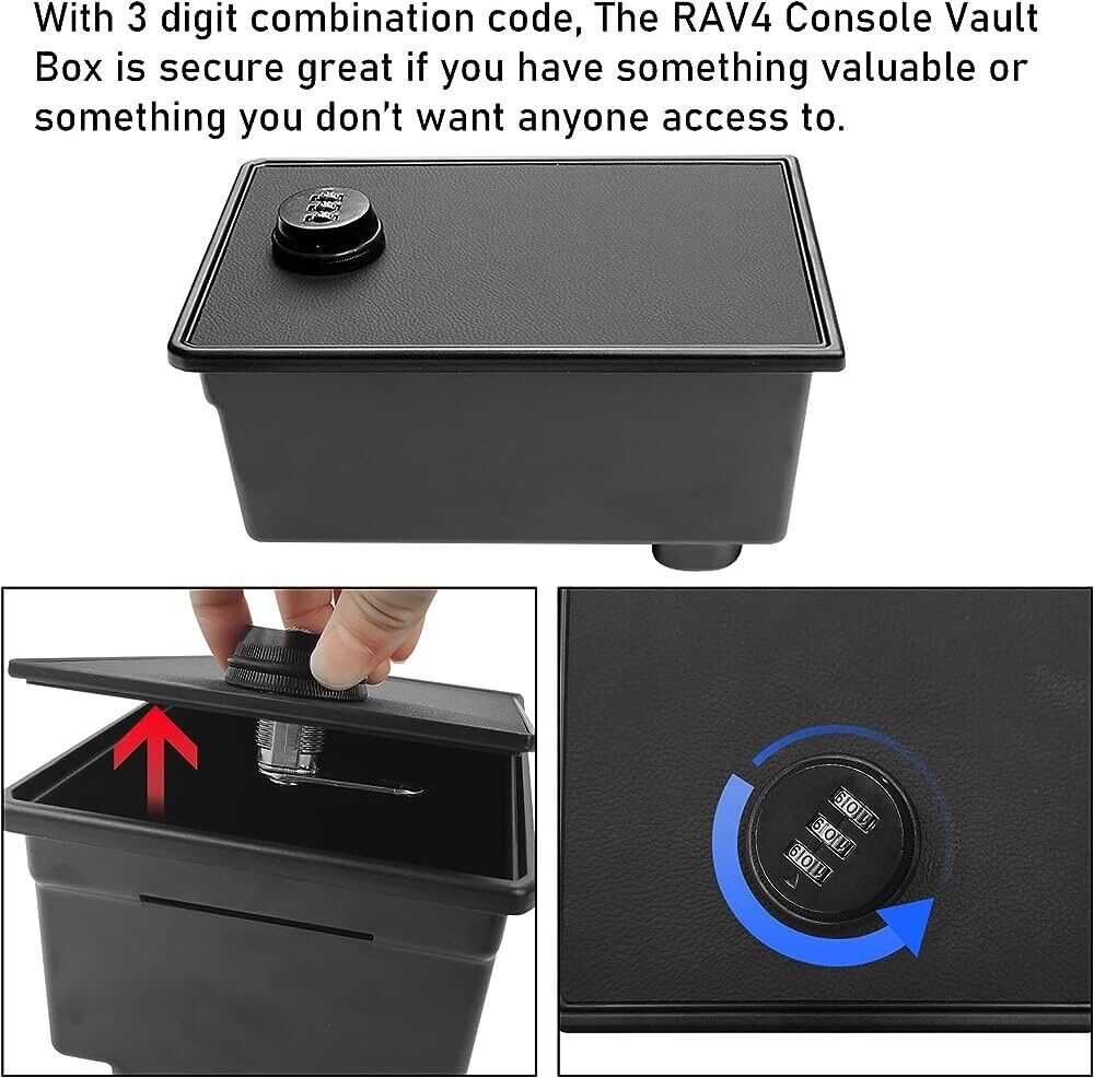 Toyota RAV4 Center Console Safe Lock Box for Toyota RAV4 2019-2023