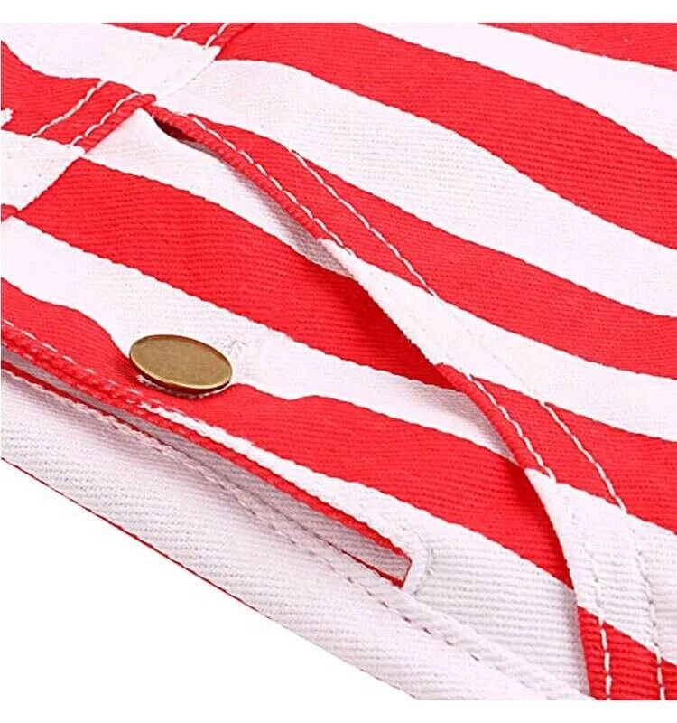 Mens American Flag Denim Overall Stretch Shorts