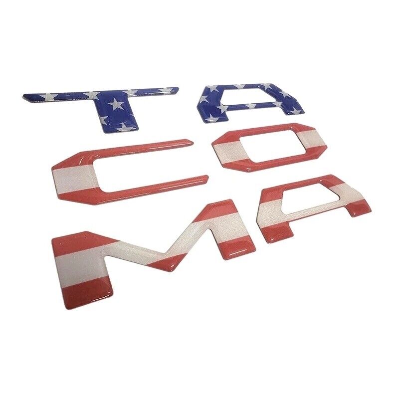 Raised Tailgate Insert Letters Fit for 2016-2023 Toyota Tacoma US Flag