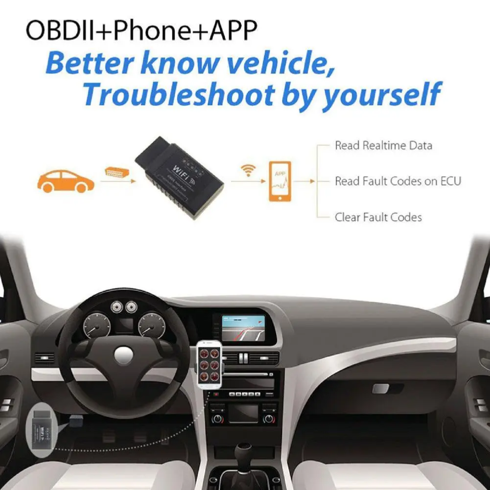 ELM327 WIFI & Bluetooth Car Diagnostic Fault Code Scanner  iOS, Android