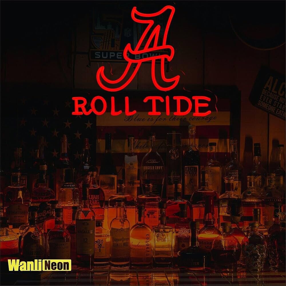 Roll Tide LED Neon Sign For Dorm, Mancave 16.5”" x 12.2” Inches
