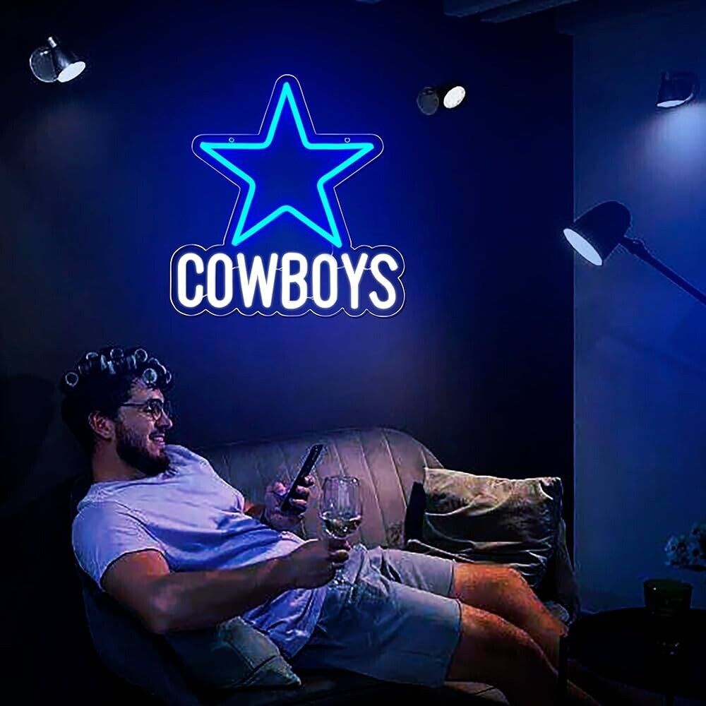 Dallas Cowboys Texas LED Neon Sign For, Mancave, Bar, Garage 12.8" x 12.2” Inch