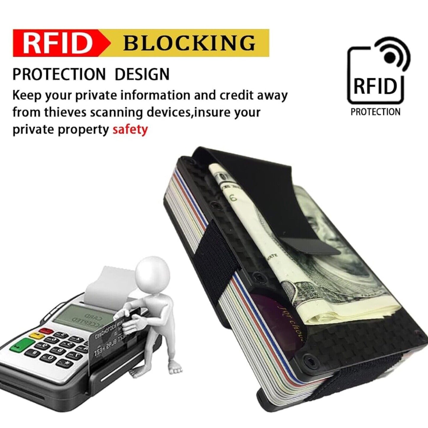 Minimalist Wallet for Men, Metal Money Clip Wallet