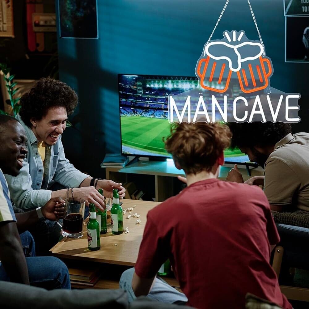 Man-Cave LED Neon Sign for Man-Cave, Bar, Garage, Home 11” x 16” inch