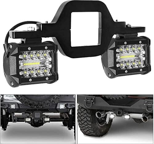 Hitch LED Light, 4 Inch Tow Hitch LED Lights with 2 Inch Towing Hitch Mount Brac