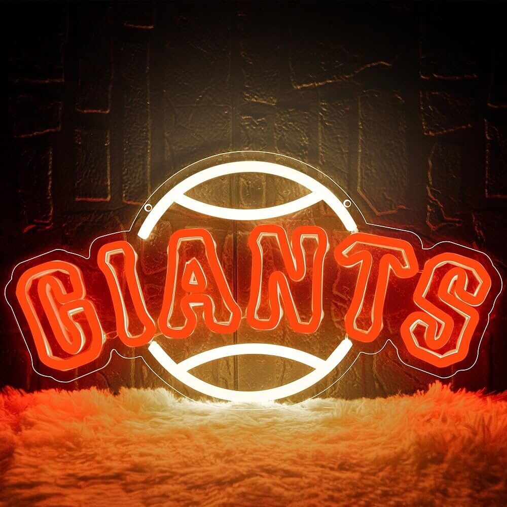 Giants Baseball LED Neon Sign For Bar, Garage , Mancave 10.82” x 16.14” Inches