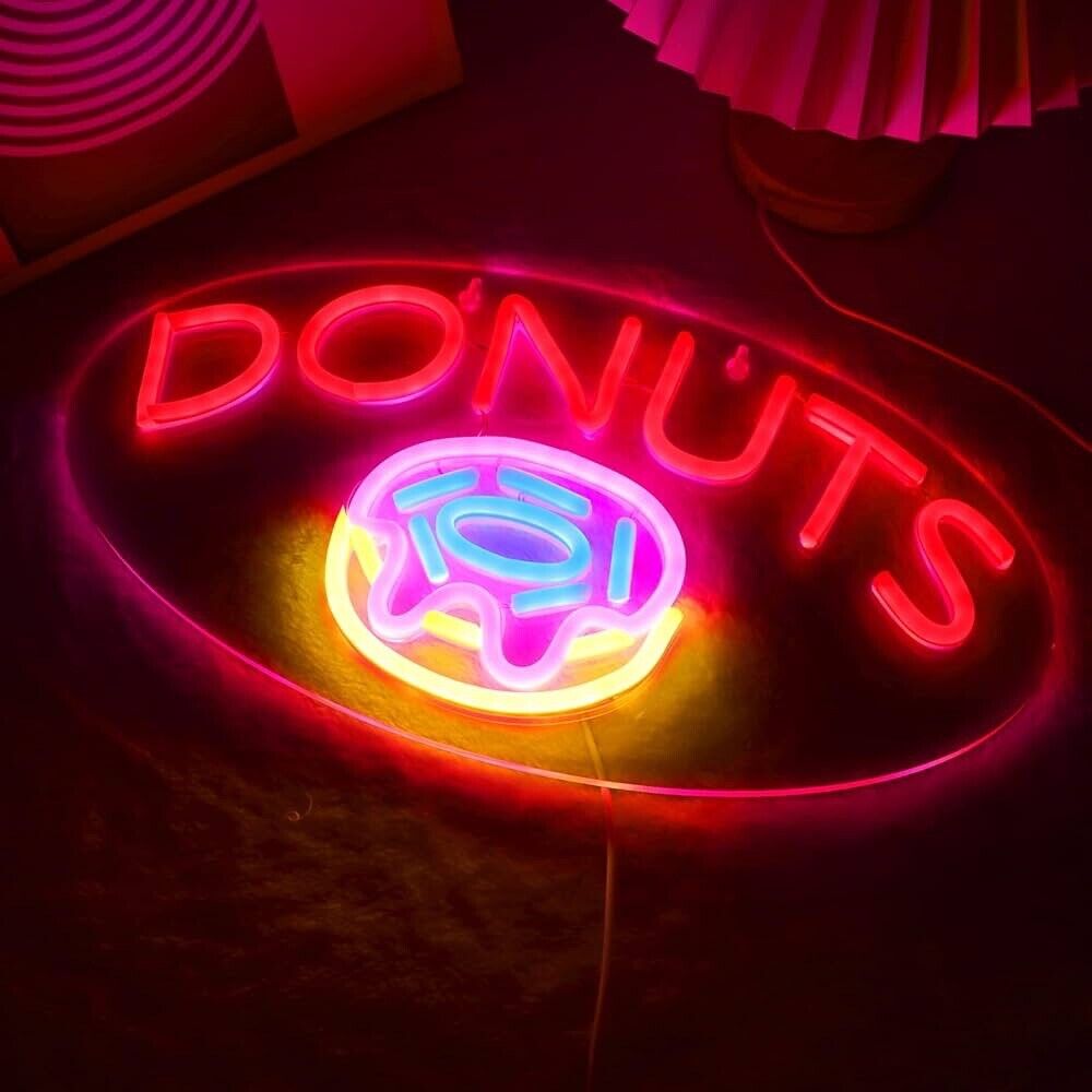Donut LED Neon Sign For Donut Shops, Restaurants, 9" X 16”Inch