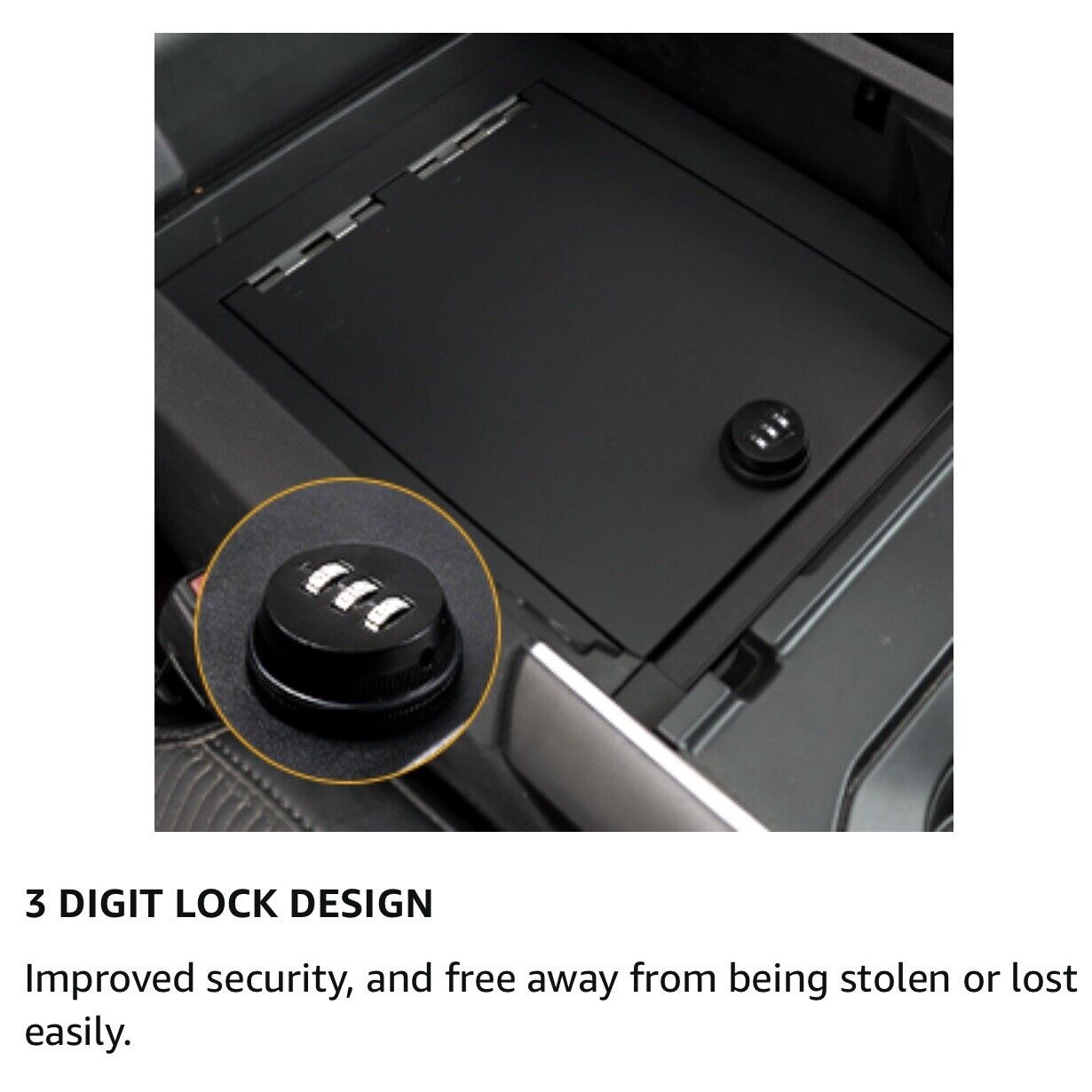 CENTER CONSOLE SAFE | 3 DIGIT COMBO | FORD F150 | 2021-2024