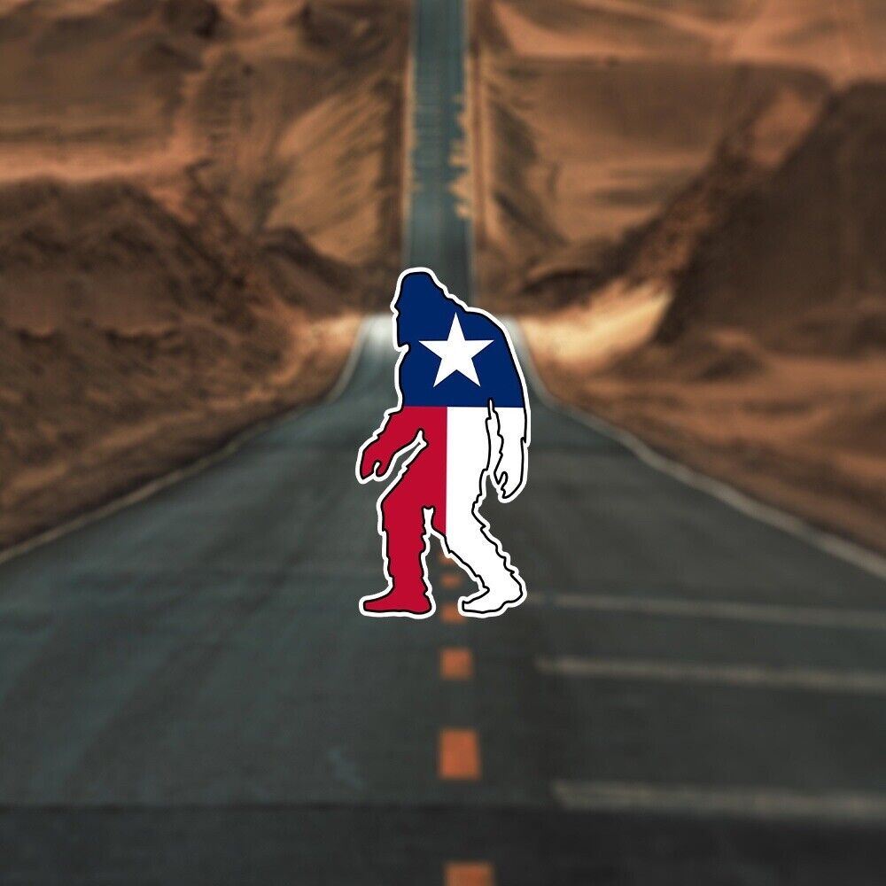 Texas Flag Sasquatch Vinyl Decal Sticker, Texas Flag, Lone Star State