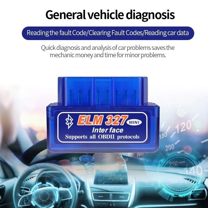 ELM327 OBD2 Code Reader BT Interface Adapter Diagnostic Scanner (For Android)