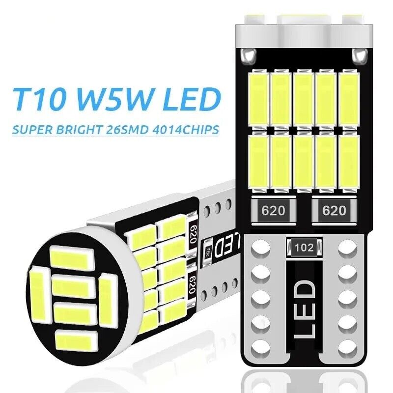 2 Pack LED Bulb T10 168 194 Signal Lamp Canbus 4014 26SMD For Car Interior Map D