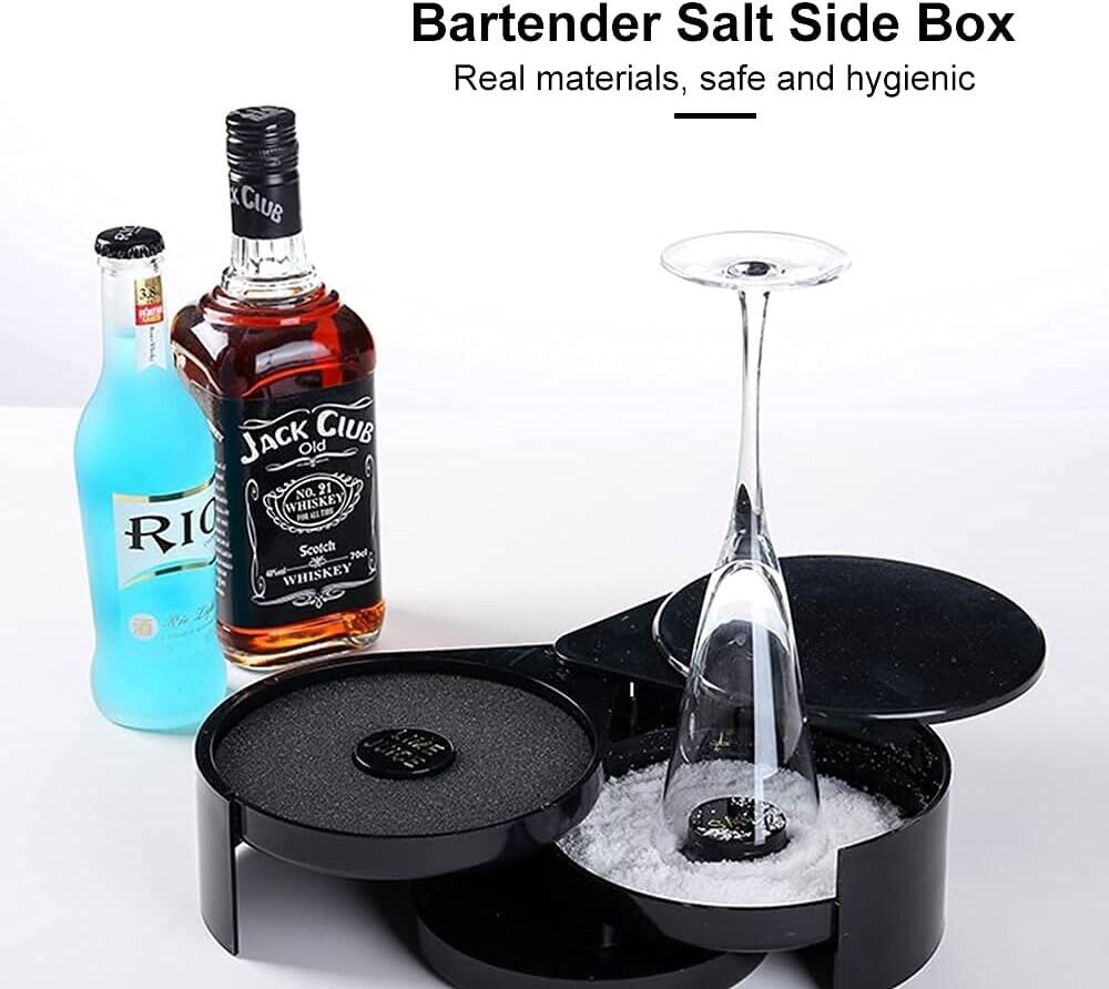 3-Tier Bar Juice Cocktail Rimmer For Seasoning, Salt, Sugar for Bar or Home